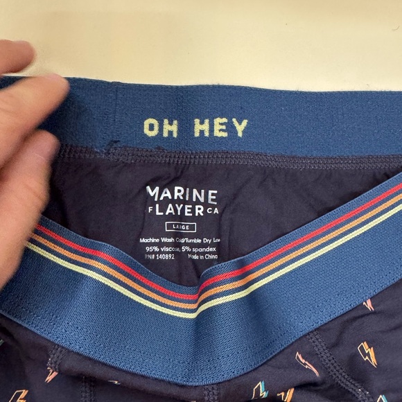 BOXER BRIEF NAVY Lightning bolt eye catching pattern by Marine Layer 19 - Picture 2 of 4